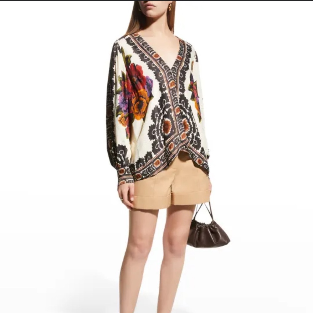 Farm Rio Flower Tapestry Blouse